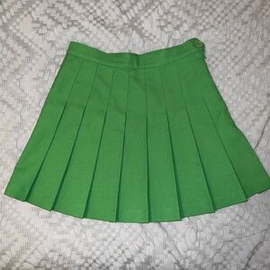 Los angeles apparel pleated green skirt